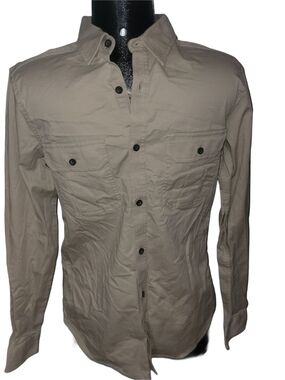 Wind River Men's Beige Button-Down Long Sleeve Shirt Size S